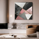 Abstract 1343 Canvas Art 16" x 16" / 40 x 40 cm / Black