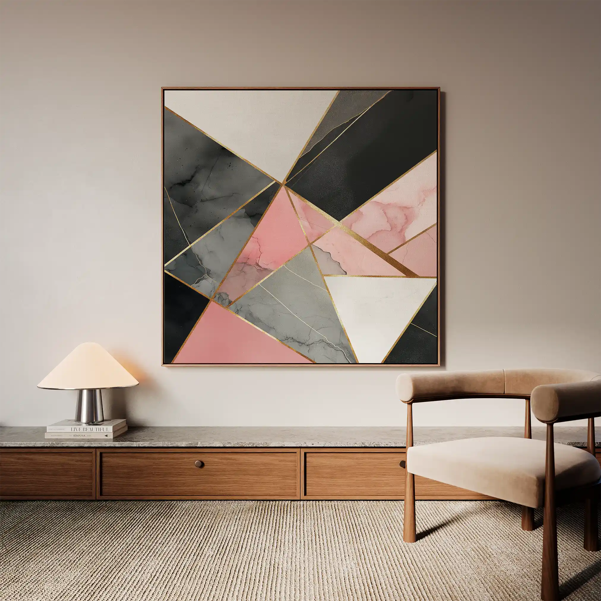 Abstract 1343 Canvas Art 60 x 60 cm / Black