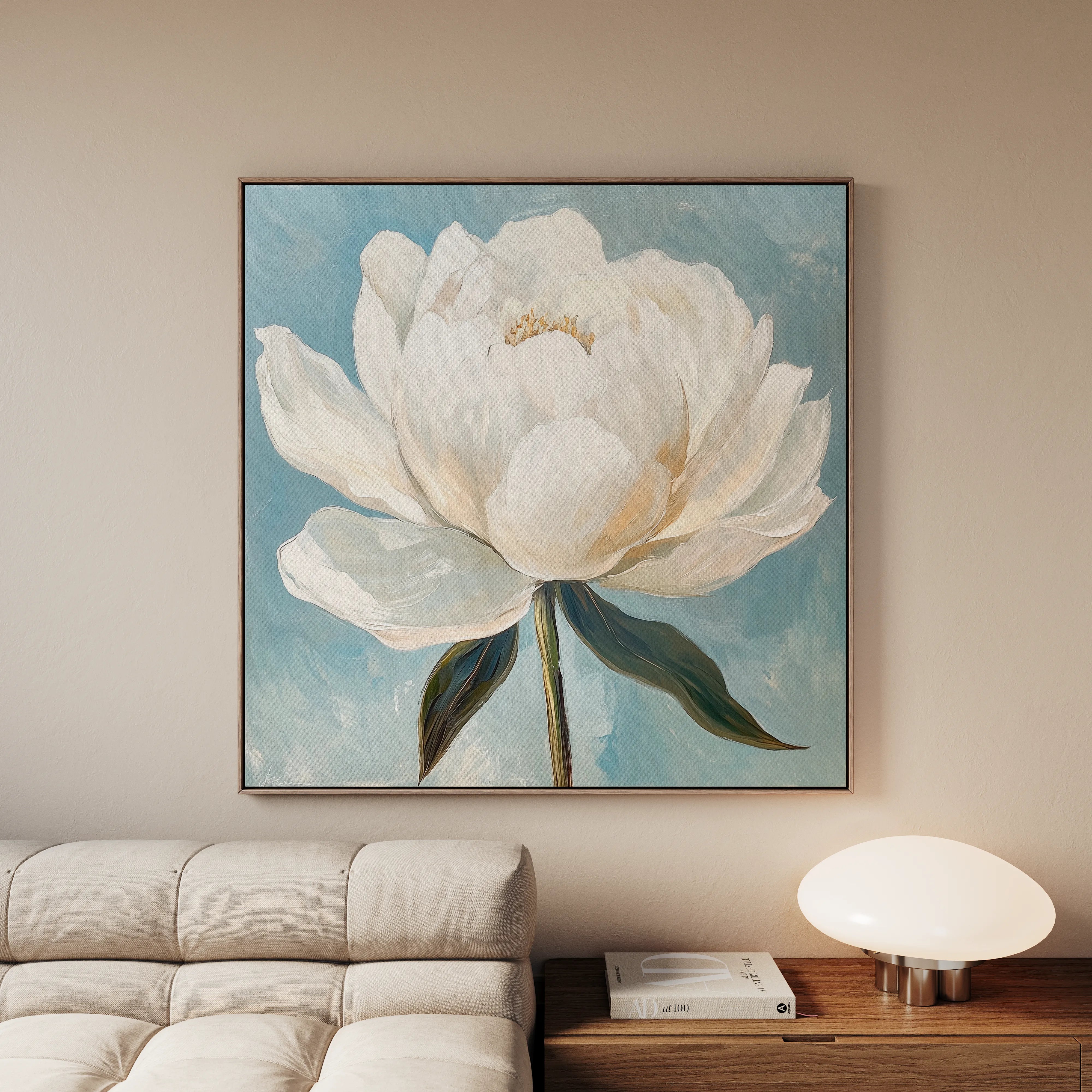 Floral 1343 Canvas Art 16" x 16" / 40 x 40 cm / Black