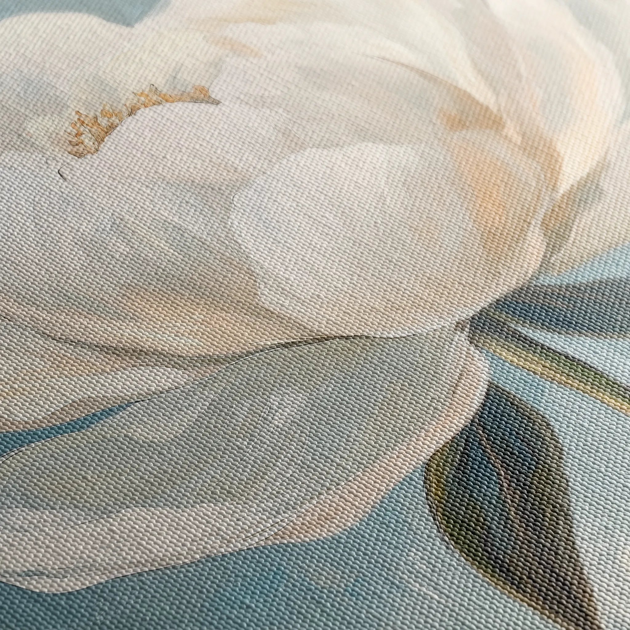 Floral 1343 Canvas Art 16" x 16" / 40 x 40 cm / Black