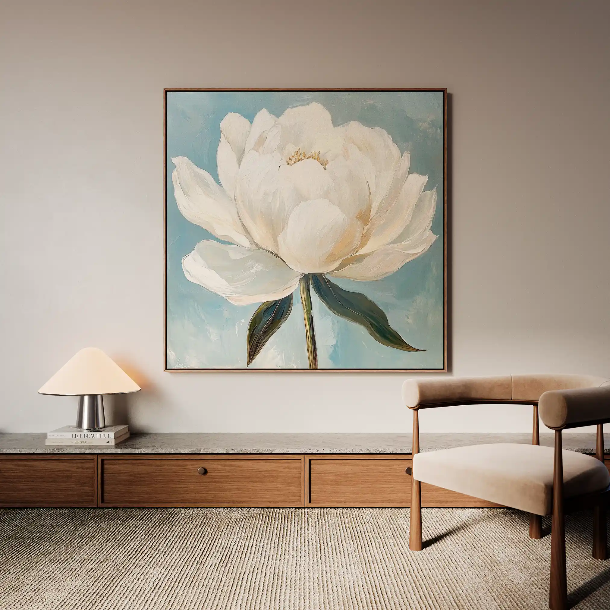 Floral 1343 Canvas Art 60 x 60 cm / Black