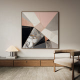 Abstract 1344 Canvas Art 16" x 16" / 40 x 40 cm / Black