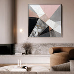 Abstract 1344 Canvas Art 16" x 16" / 40 x 40 cm / Black