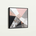 Abstract 1344 Canvas Art 16" x 16" / 40 x 40 cm / Black