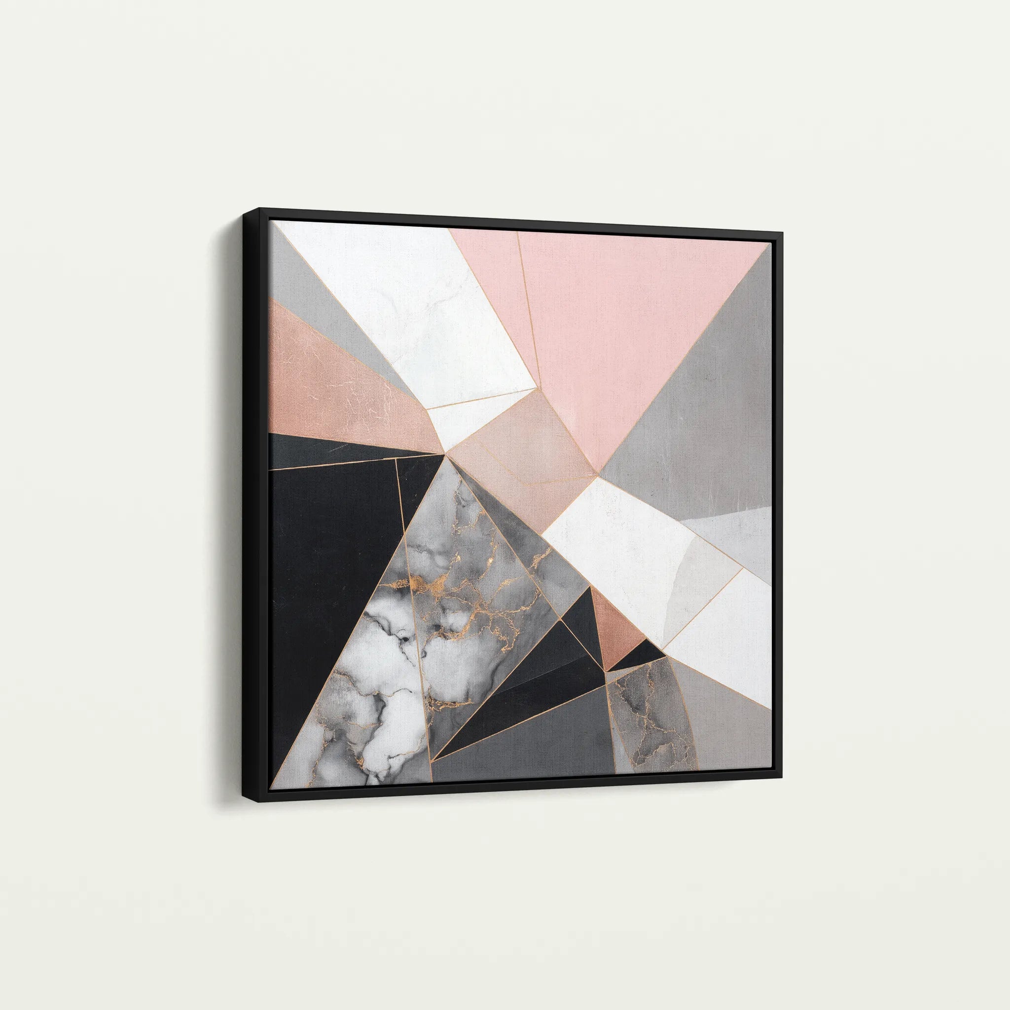 Abstract 1344 Canvas Art 16" x 16" / 40 x 40 cm / Black