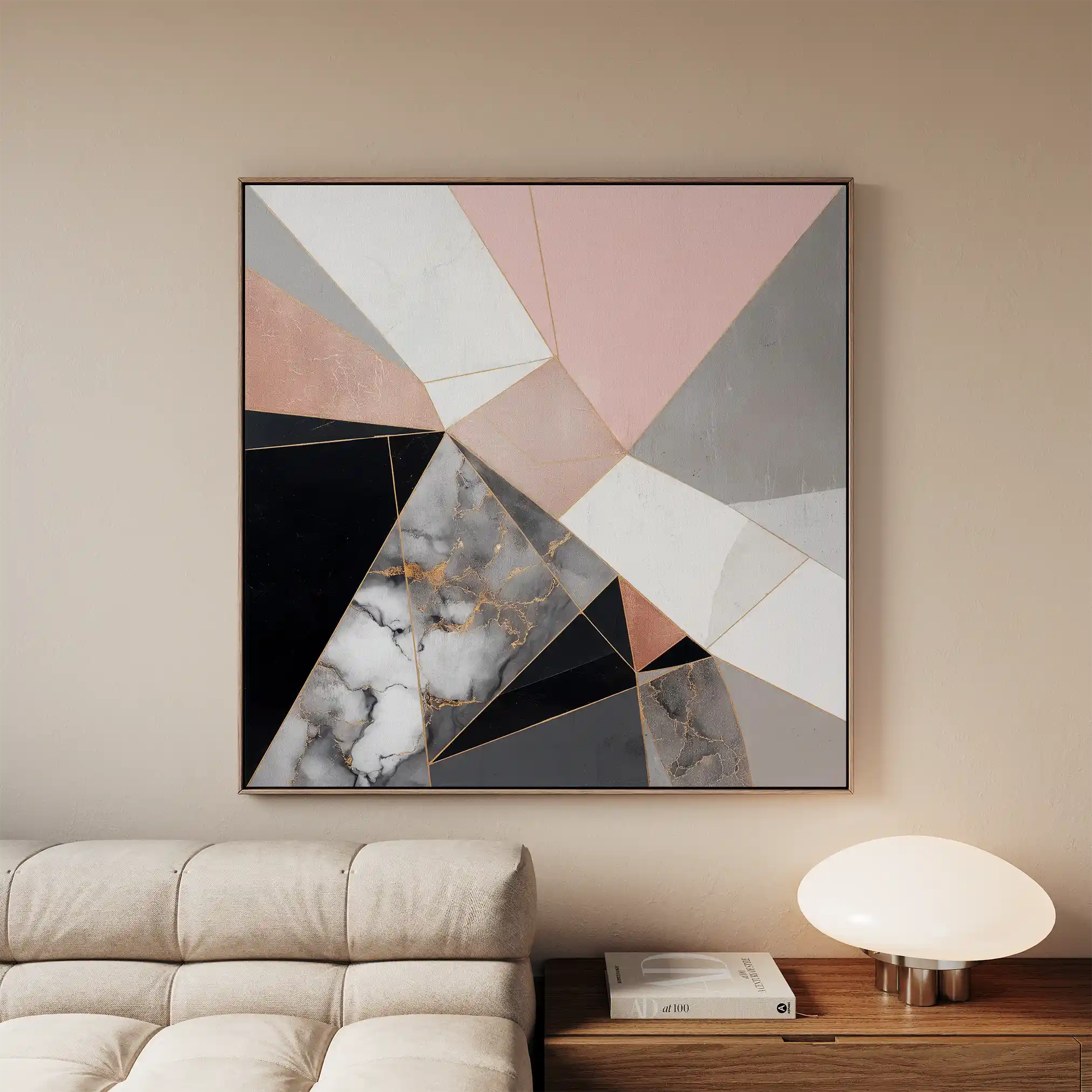 Abstract 1344 Canvas Art 60 x 60 cm / Black