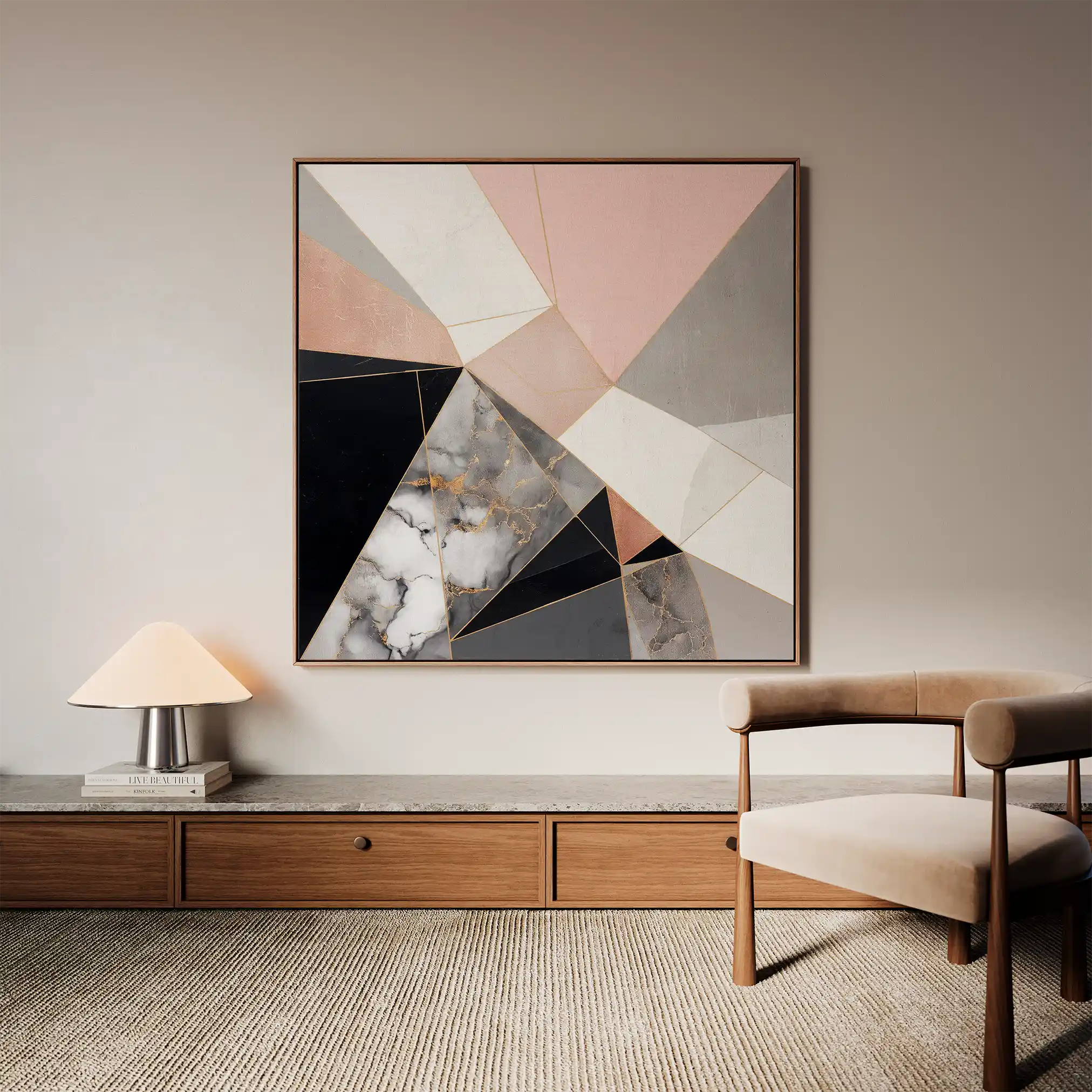 Abstract 1344 Canvas Art 60 x 60 cm / Black