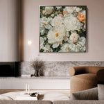 Floral 1344 Canvas Art 16" x 16" / 40 x 40 cm / Black