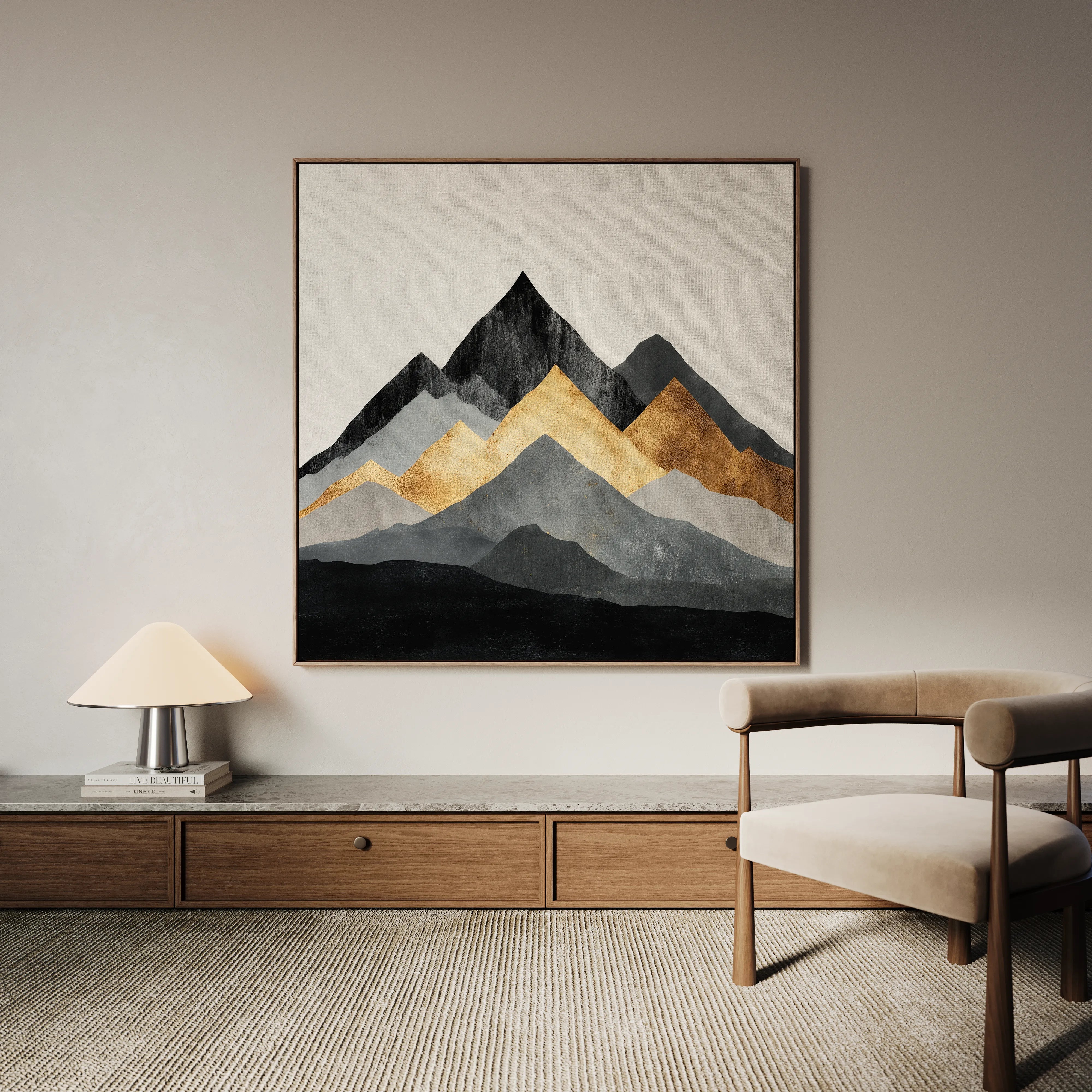 Abstract 1345 Canvas Art 16" x 16" / 40 x 40 cm / Black