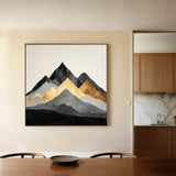 Abstract 1345 Canvas Art 16" x 16" / 40 x 40 cm / Black
