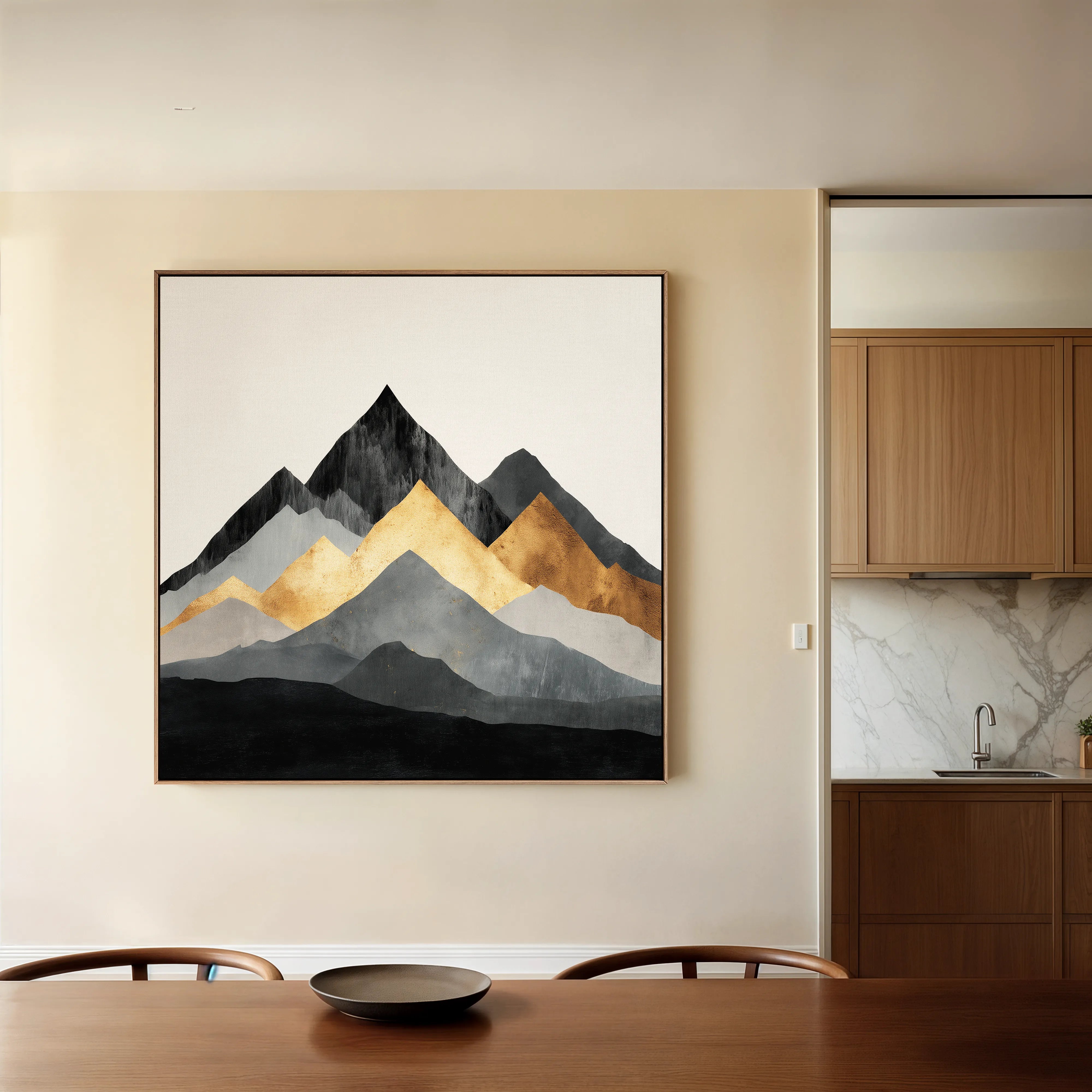 Abstract 1345 Canvas Art 16" x 16" / 40 x 40 cm / Black