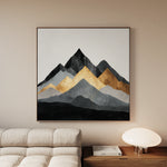 Abstract 1345 Canvas Art 16" x 16" / 40 x 40 cm / Black