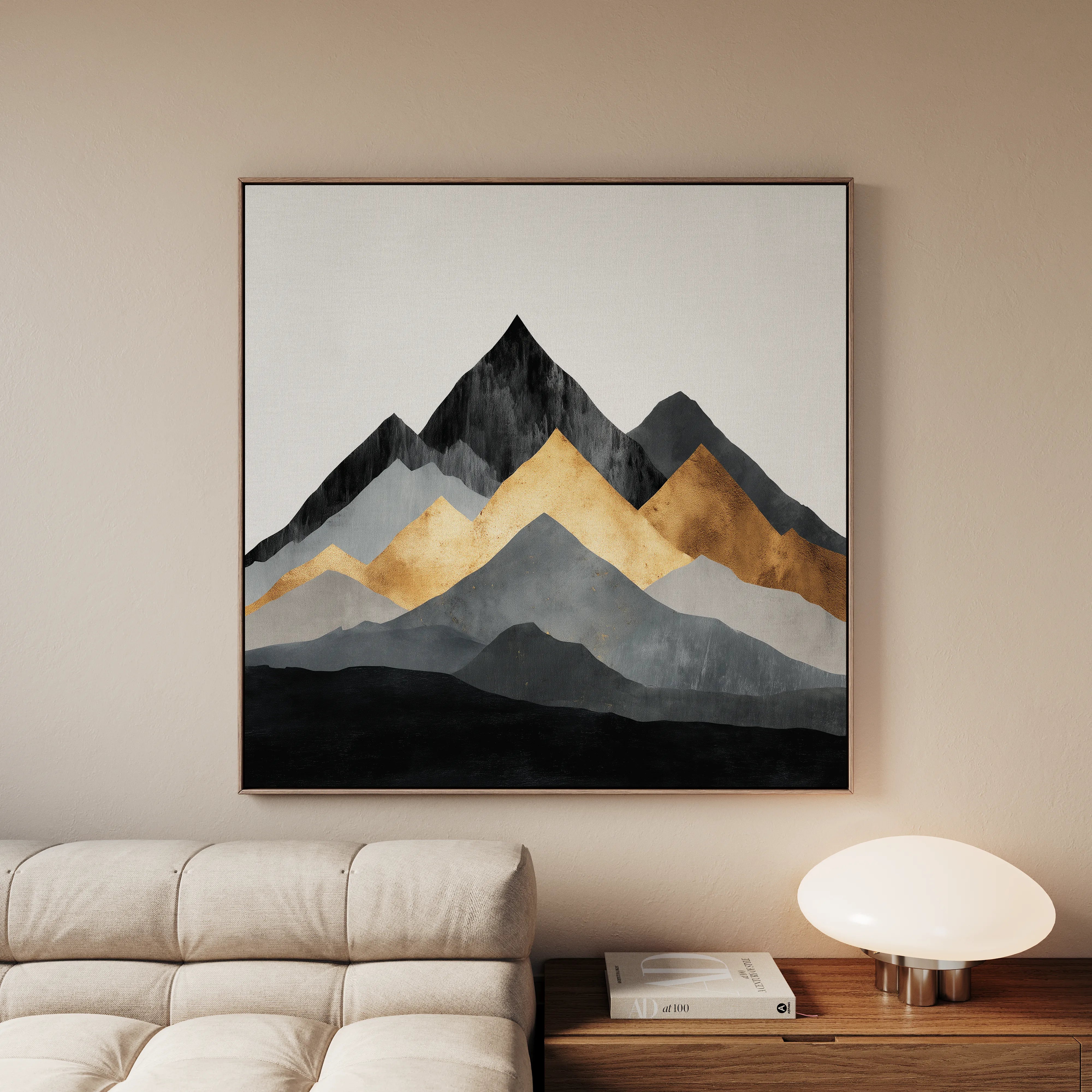 Abstract 1345 Canvas Art 16" x 16" / 40 x 40 cm / Black