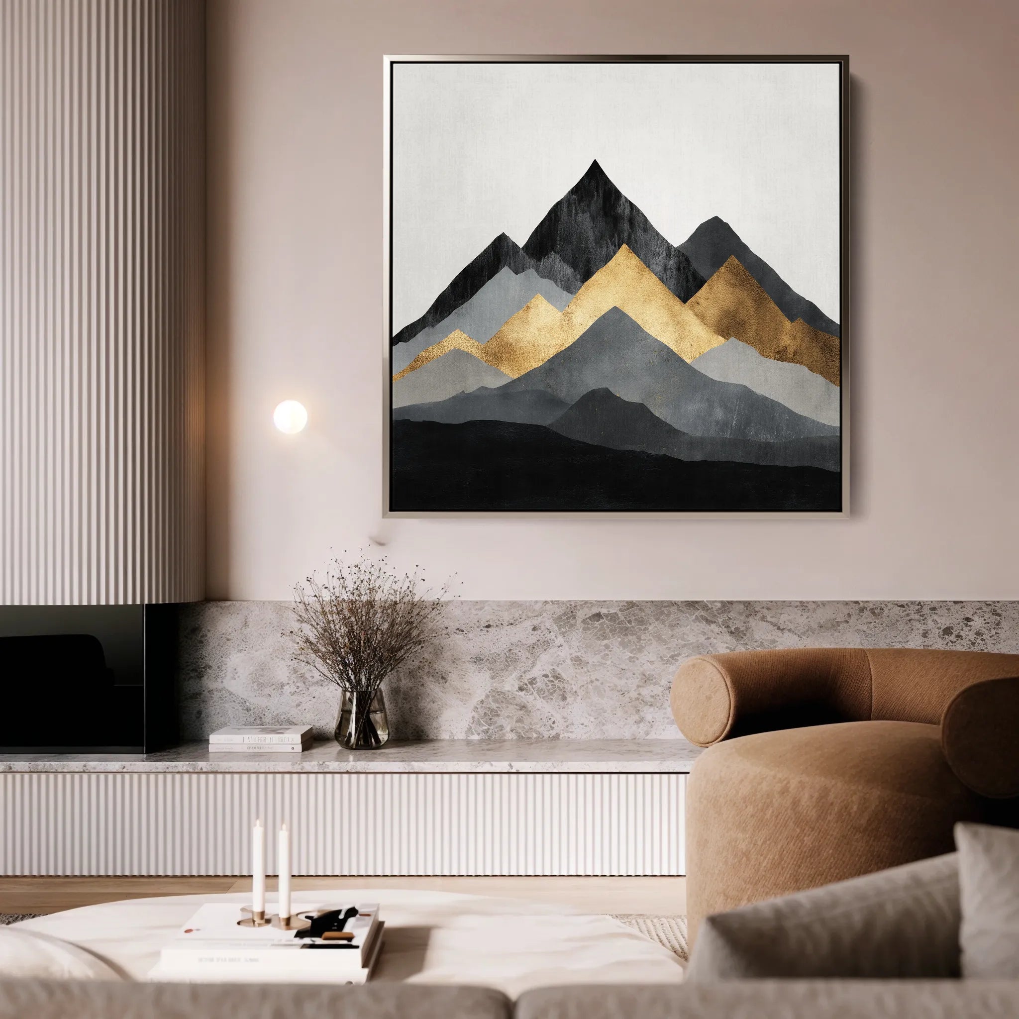 Abstract 1345 Canvas Art 16" x 16" / 40 x 40 cm / Black