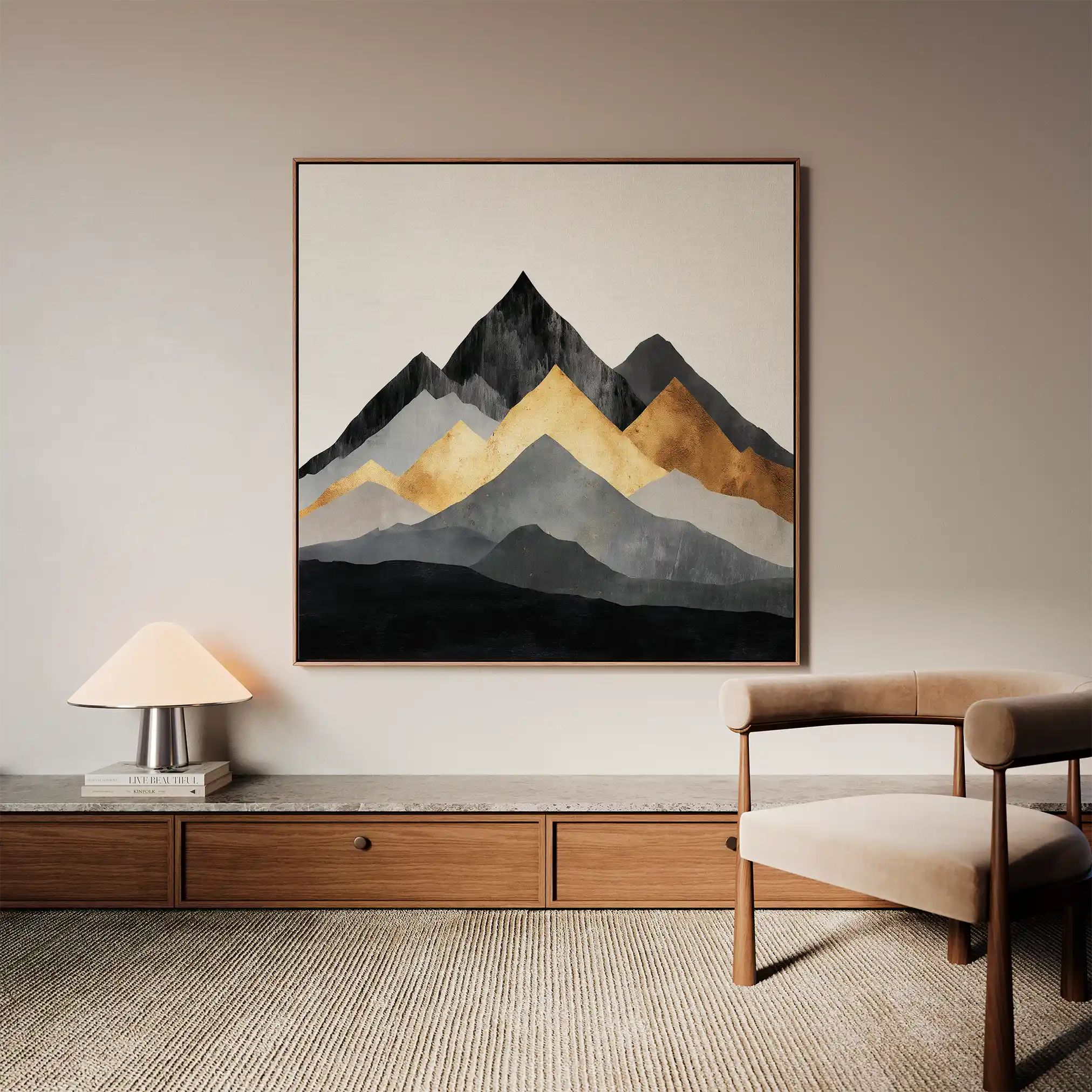 Abstract 1345 Canvas Art 60 x 60 cm / Black