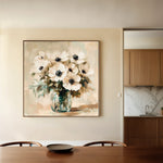 Floral 1345 Canvas Art 16" x 16" / 40 x 40 cm / Black