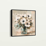 Floral 1345 Canvas Art 16" x 16" / 40 x 40 cm / Black