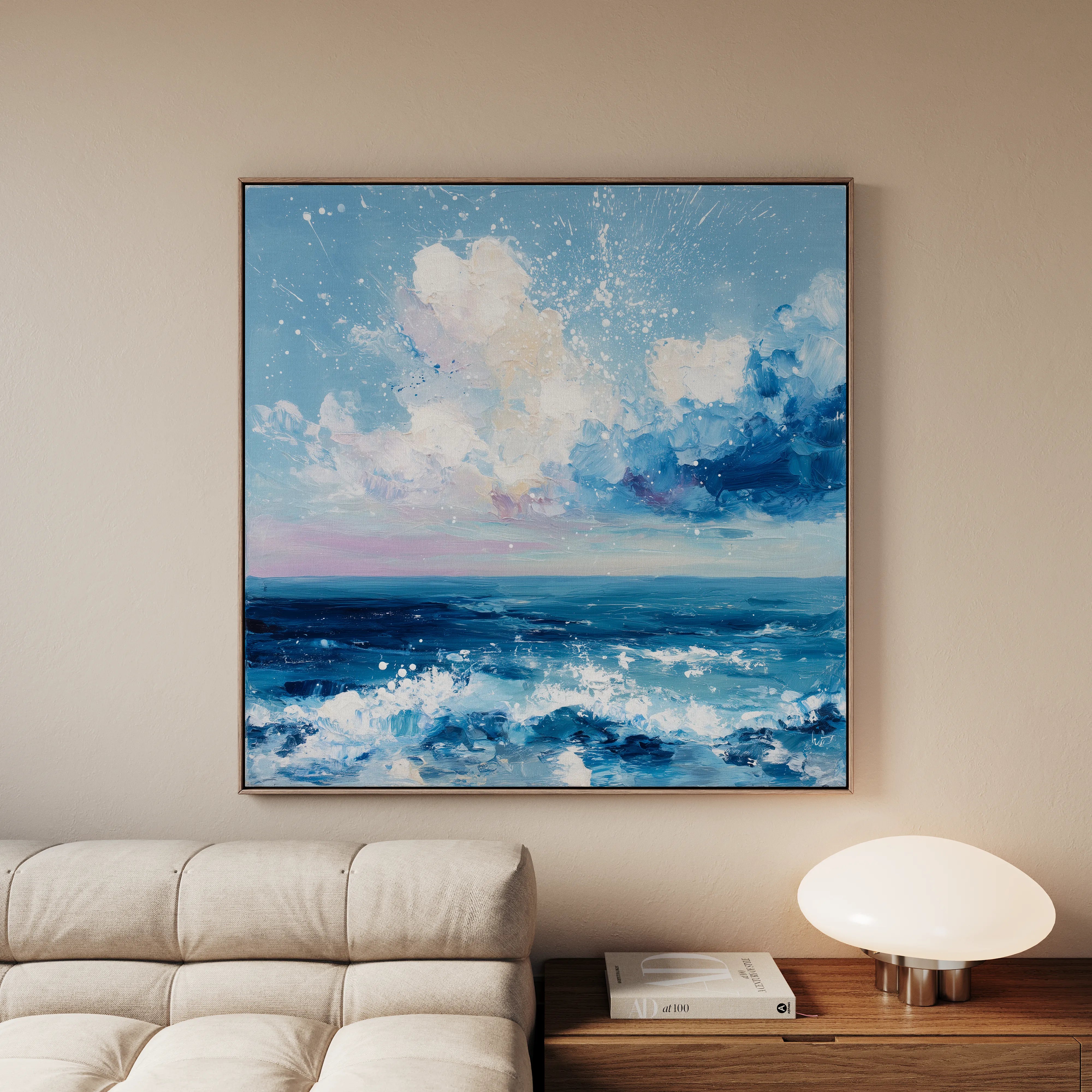 Abstract 1346 Canvas Art 16" x 16" / 40 x 40 cm / Black