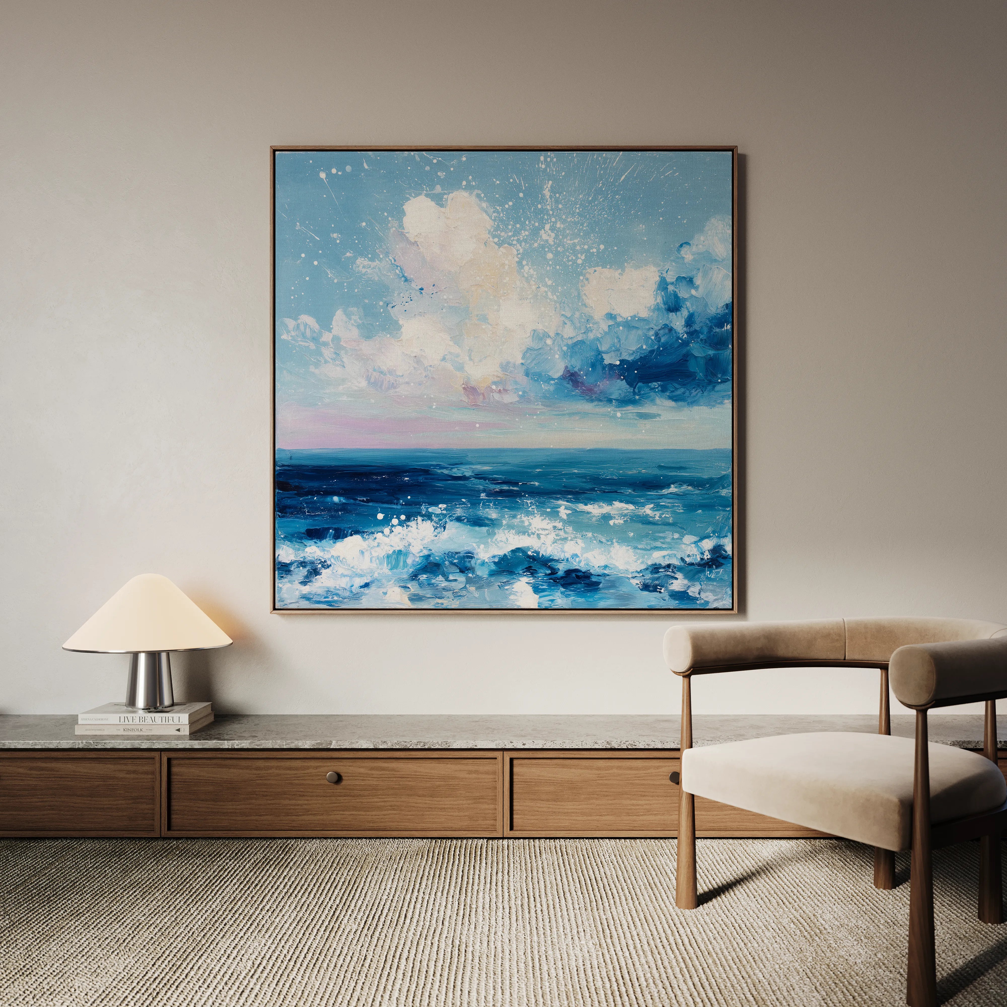 Abstract 1346 Canvas Art 16" x 16" / 40 x 40 cm / Black
