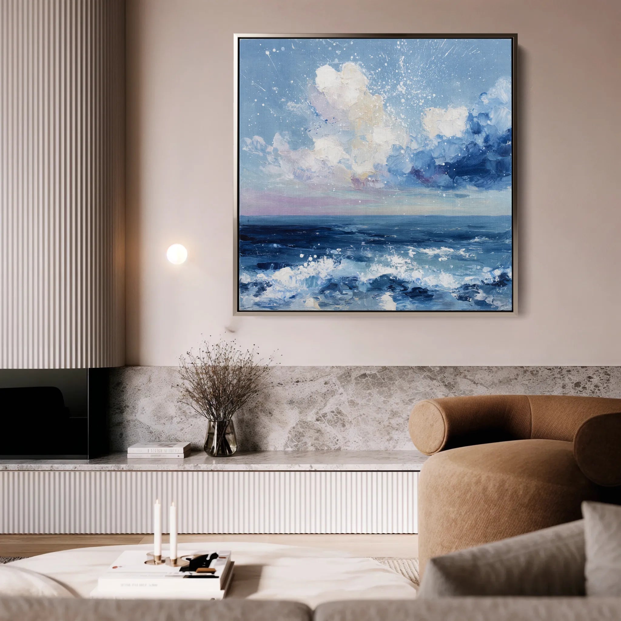 Abstract 1346 Canvas Art 16" x 16" / 40 x 40 cm / Black