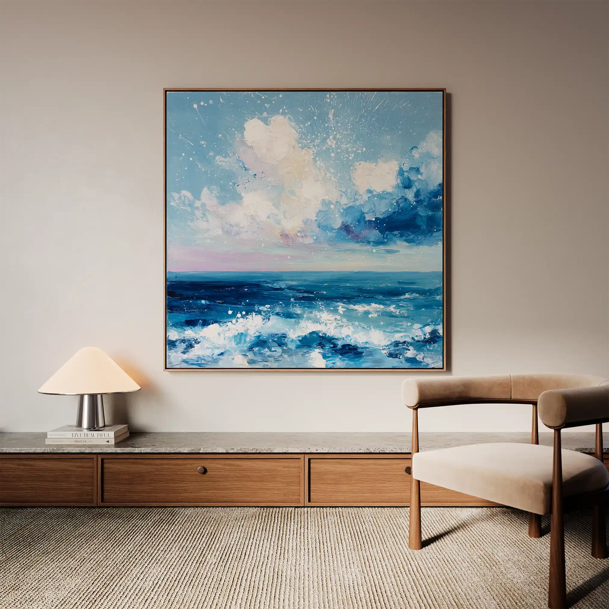 Abstract 1346 Canvas Art 60 x 60 cm / Black