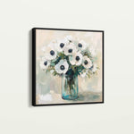 Floral 1346 Canvas Art 16" x 16" / 40 x 40 cm / Black