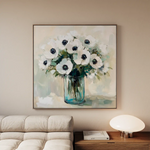 Floral 1346 Canvas Art 60 x 60 cm / Black