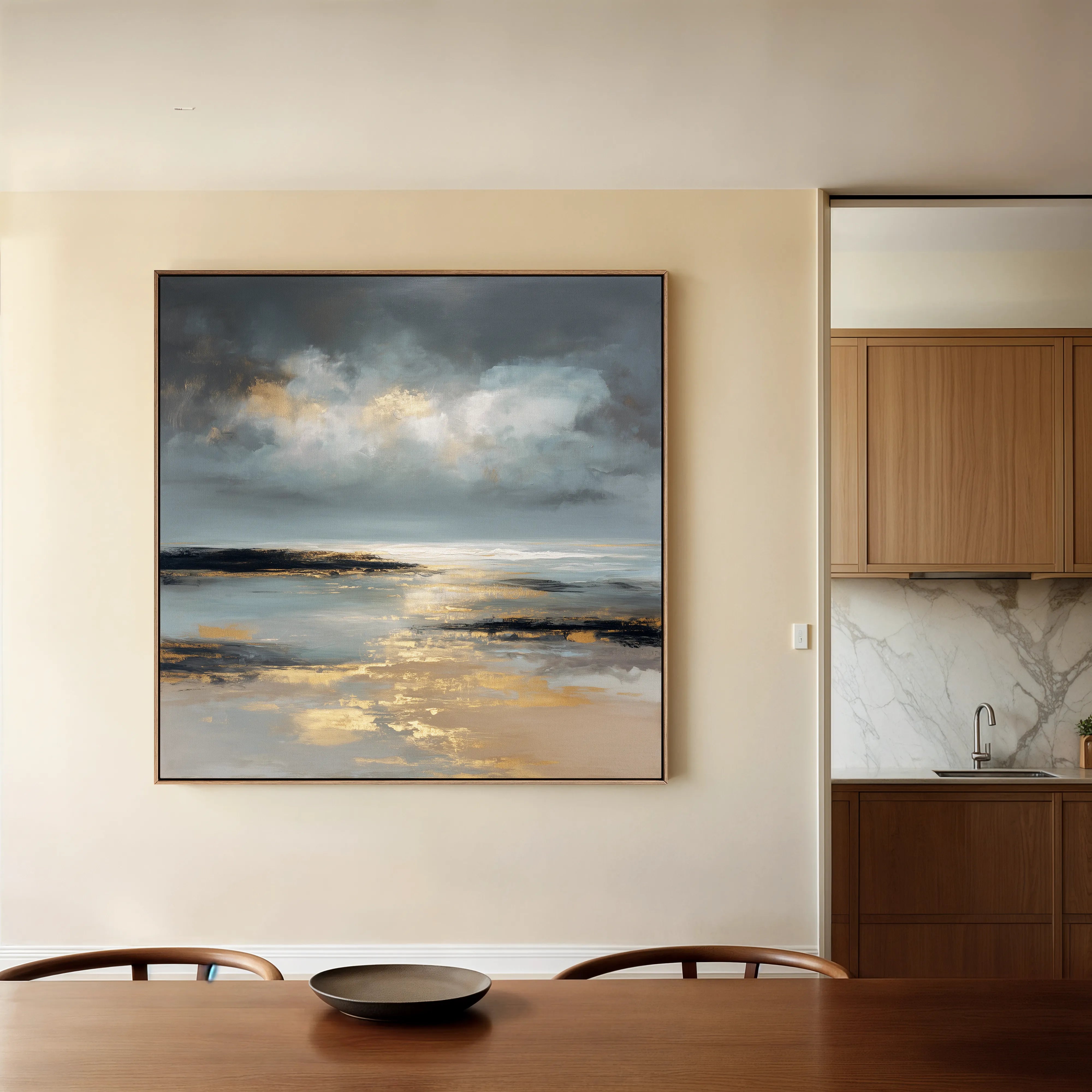 Abstract 1347 Canvas Art 16" x 16" / 40 x 40 cm / Black