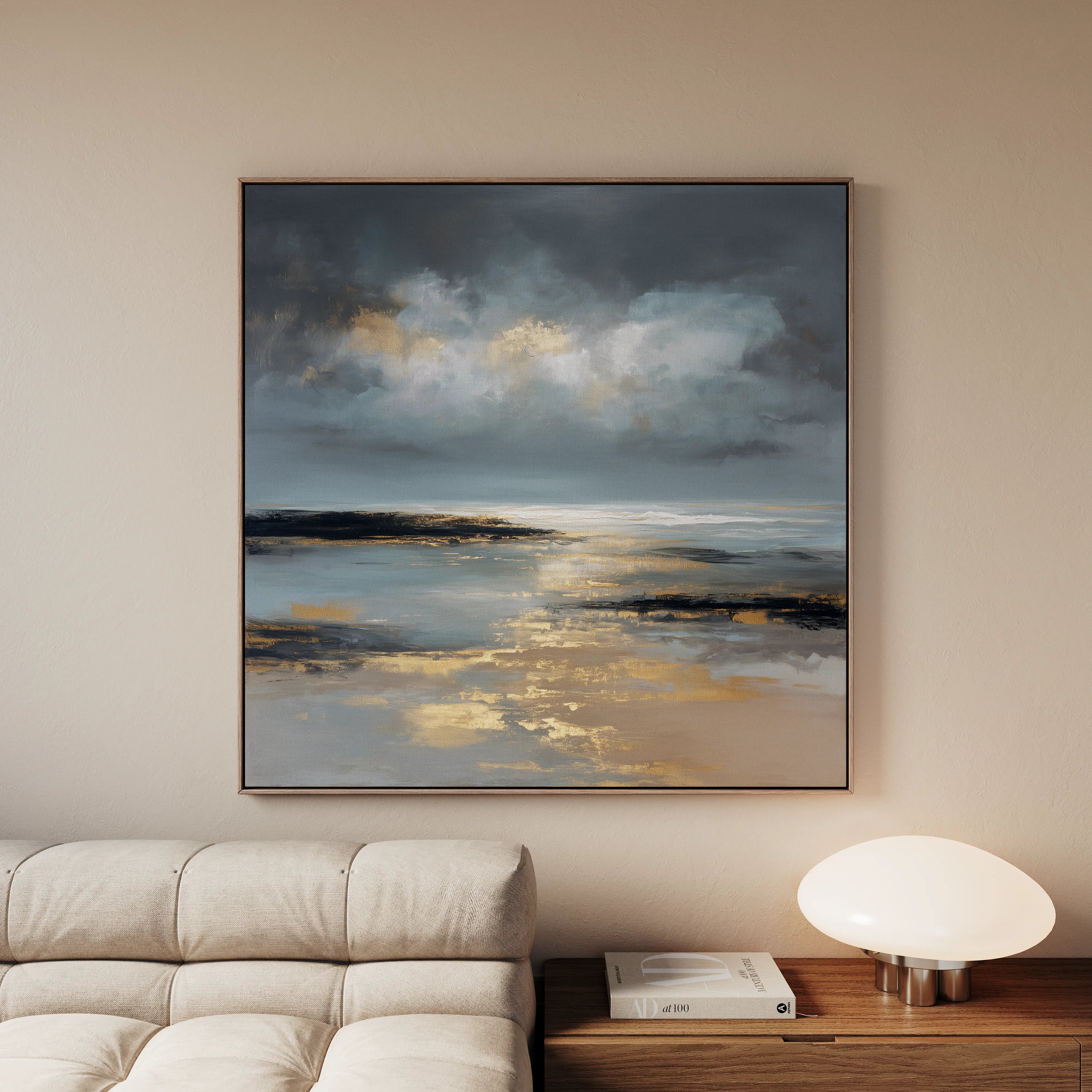 Abstract 1347 Canvas Art 16" x 16" / 40 x 40 cm / Black