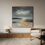 Abstract 1347 Canvas Art 16" x 16" / 40 x 40 cm / Black