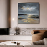 Abstract 1347 Canvas Art 16" x 16" / 40 x 40 cm / Black