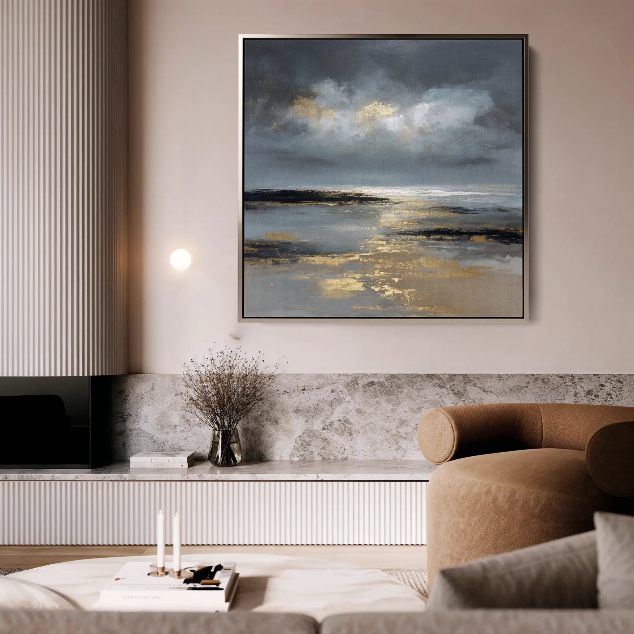 Abstract 1347 Canvas Art 16" x 16" / 40 x 40 cm / Black
