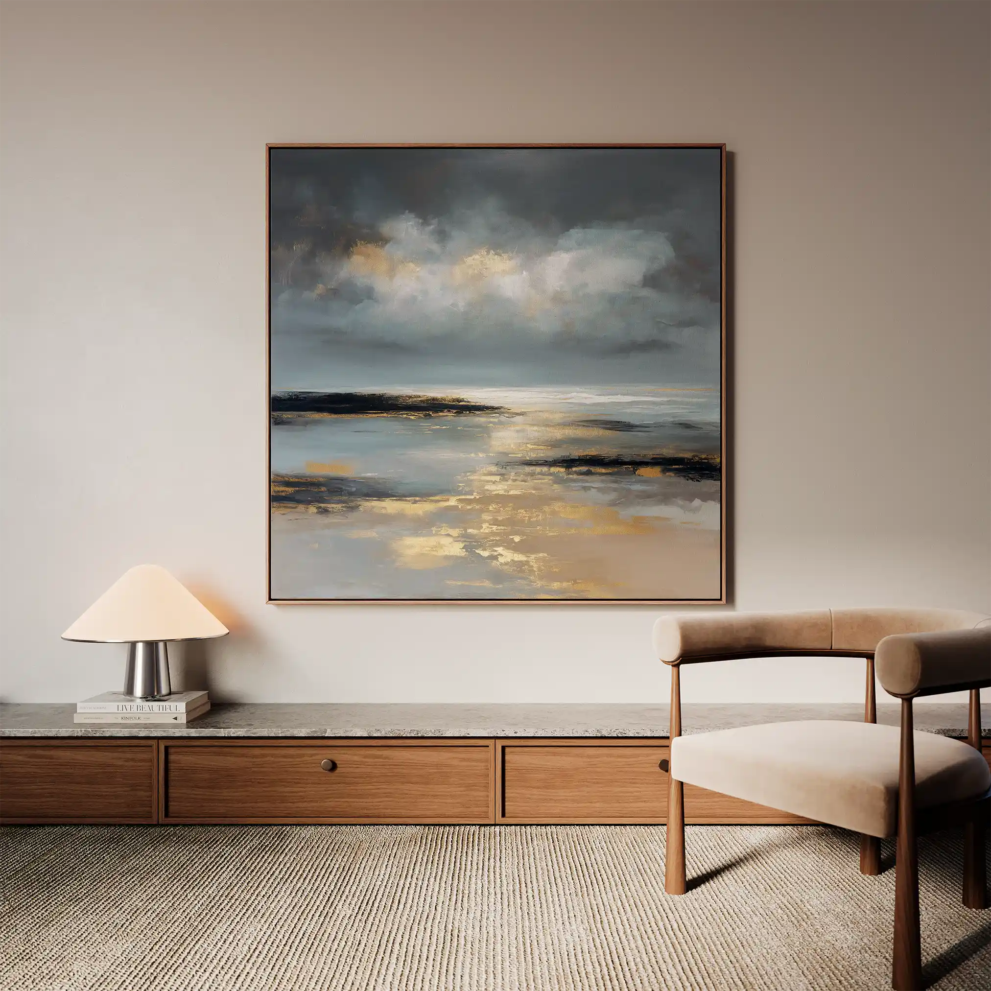 Abstract 1347 Canvas Art 60 x 60 cm / Black