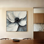 Floral 1347 Canvas Art 16" x 16" / 40 x 40 cm / Black