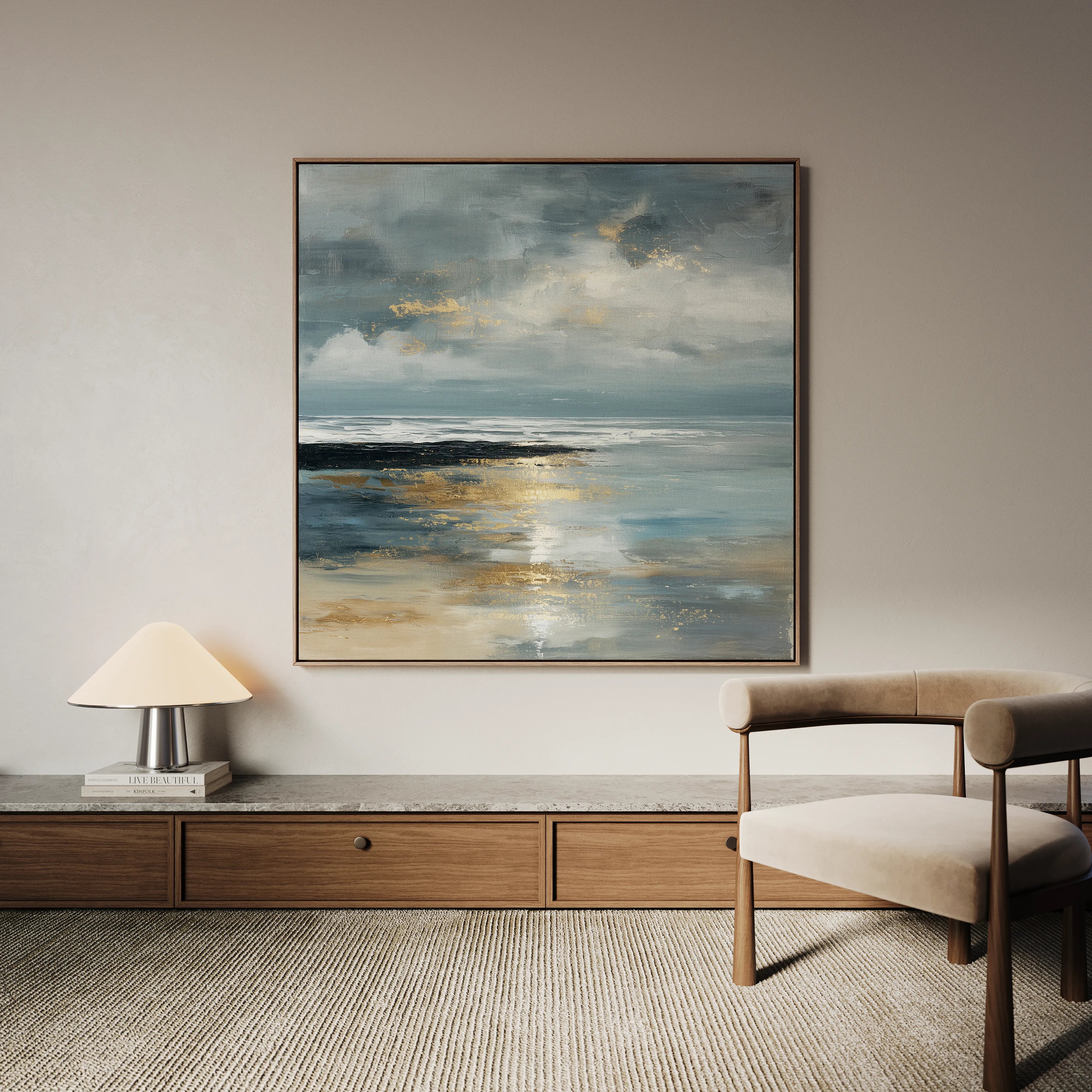 Abstract 1348 Canvas Art 16" x 16" / 40 x 40 cm / Black