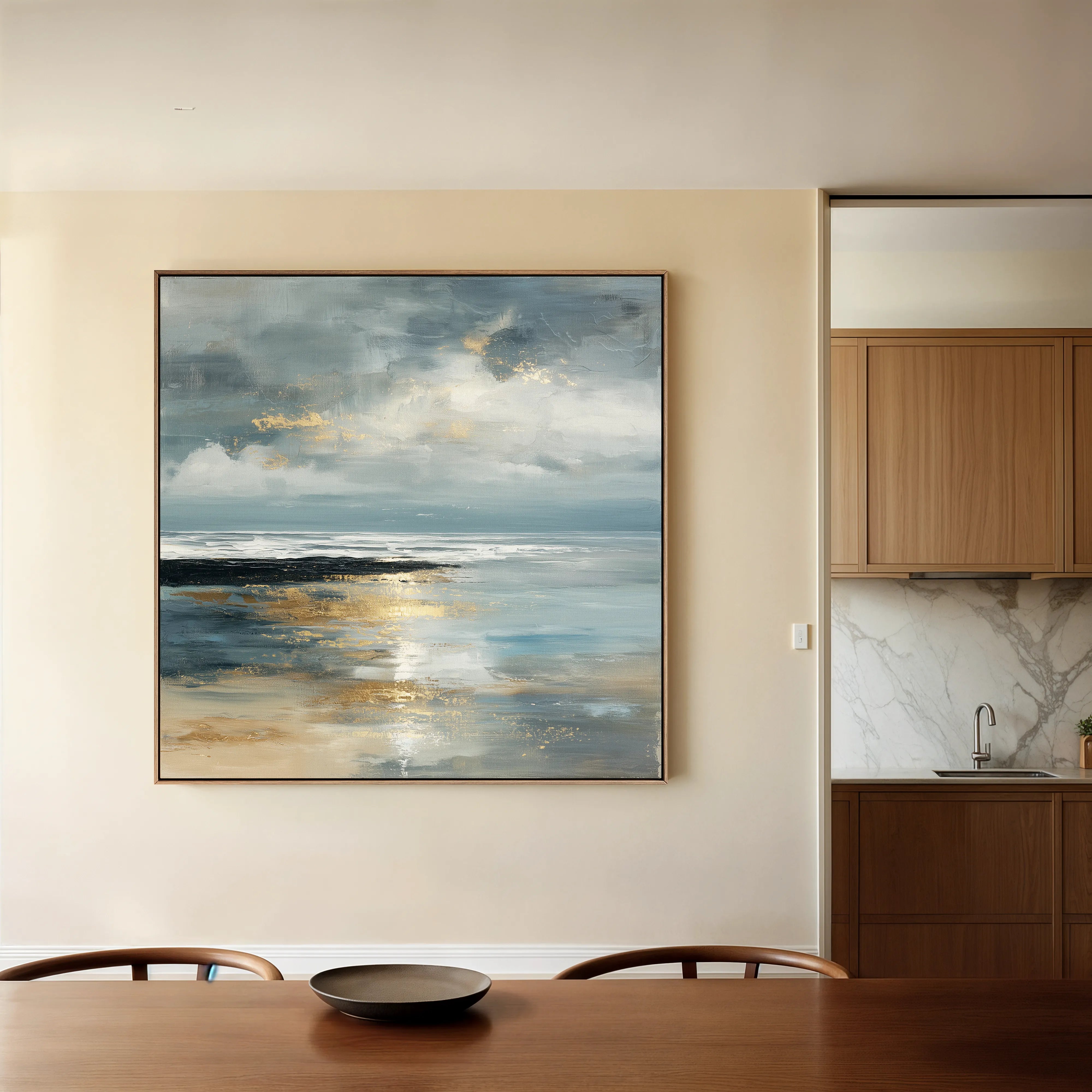 Abstract 1348 Canvas Art 16" x 16" / 40 x 40 cm / Black