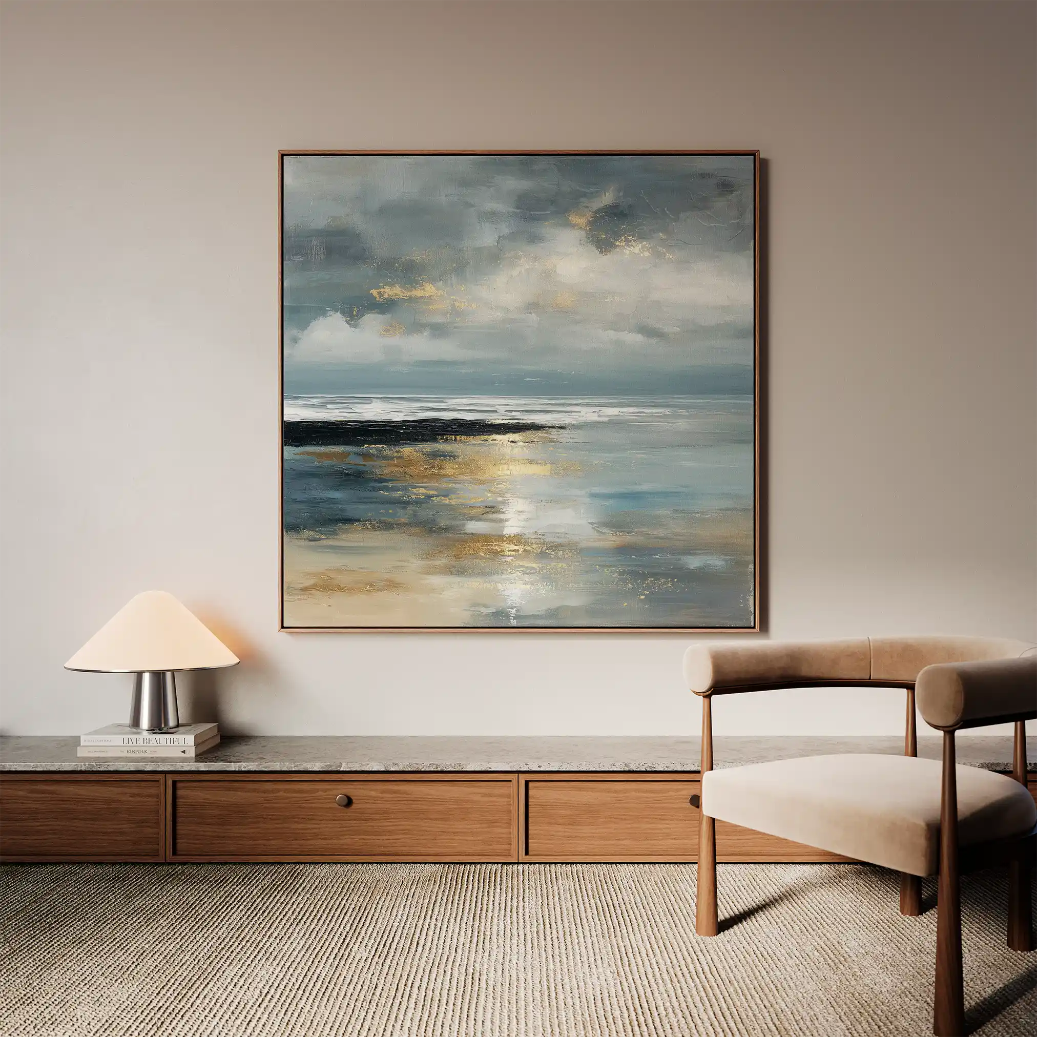Abstract 1348 Canvas Art 60 x 60 cm / Black