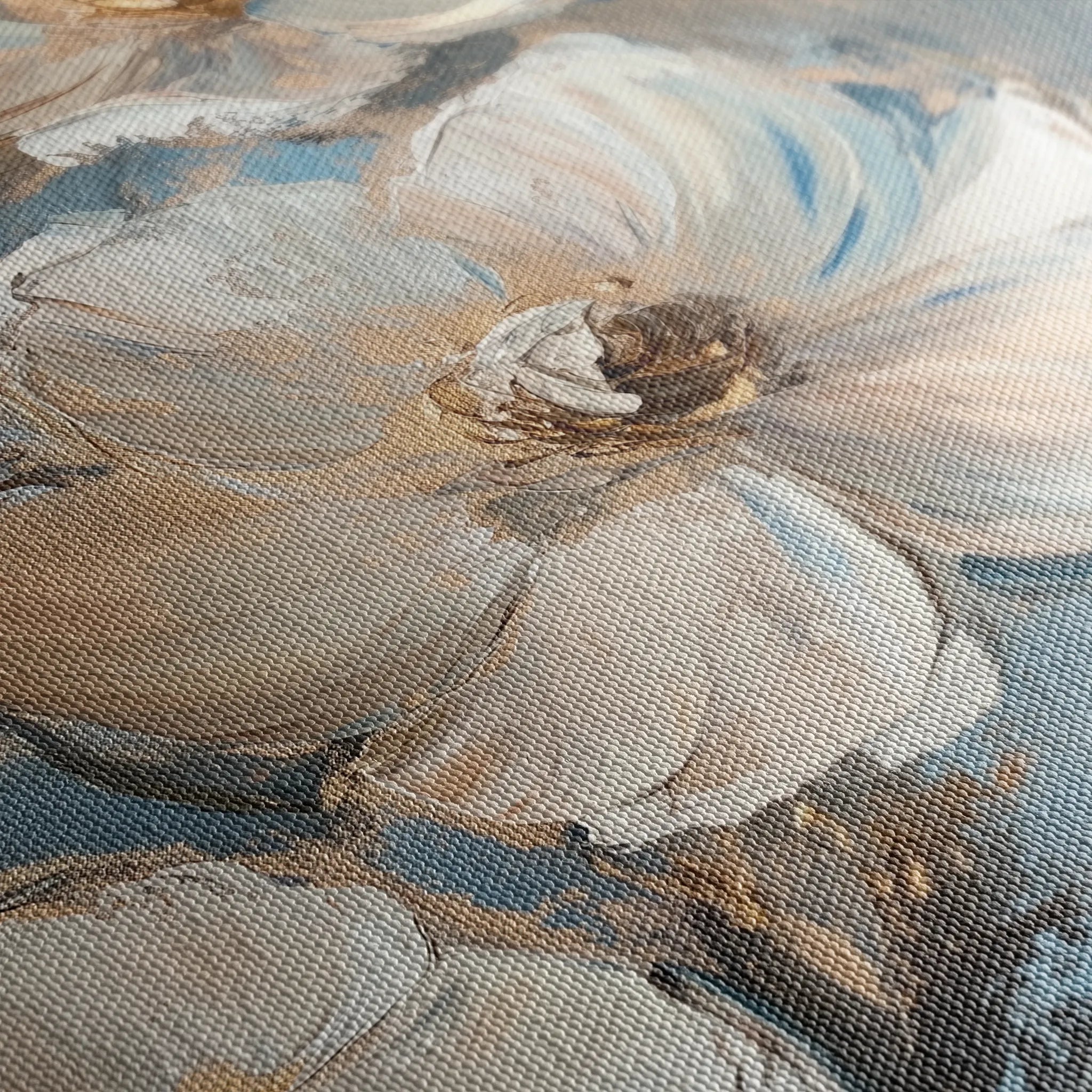 Floral 1348 Canvas Art 16" x 16" / 40 x 40 cm / Black