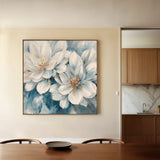 Floral 1349 Canvas Art 16" x 16" / 40 x 40 cm / Black