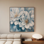 Floral 1349 Canvas Art 16" x 16" / 40 x 40 cm / Black