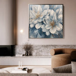 Floral 1349 Canvas Art 16" x 16" / 40 x 40 cm / Black
