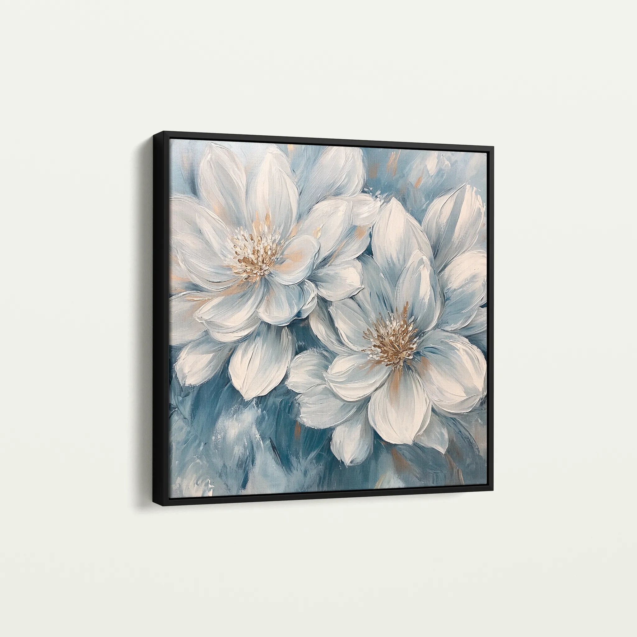 Floral 1349 Canvas Art 16" x 16" / 40 x 40 cm / Black