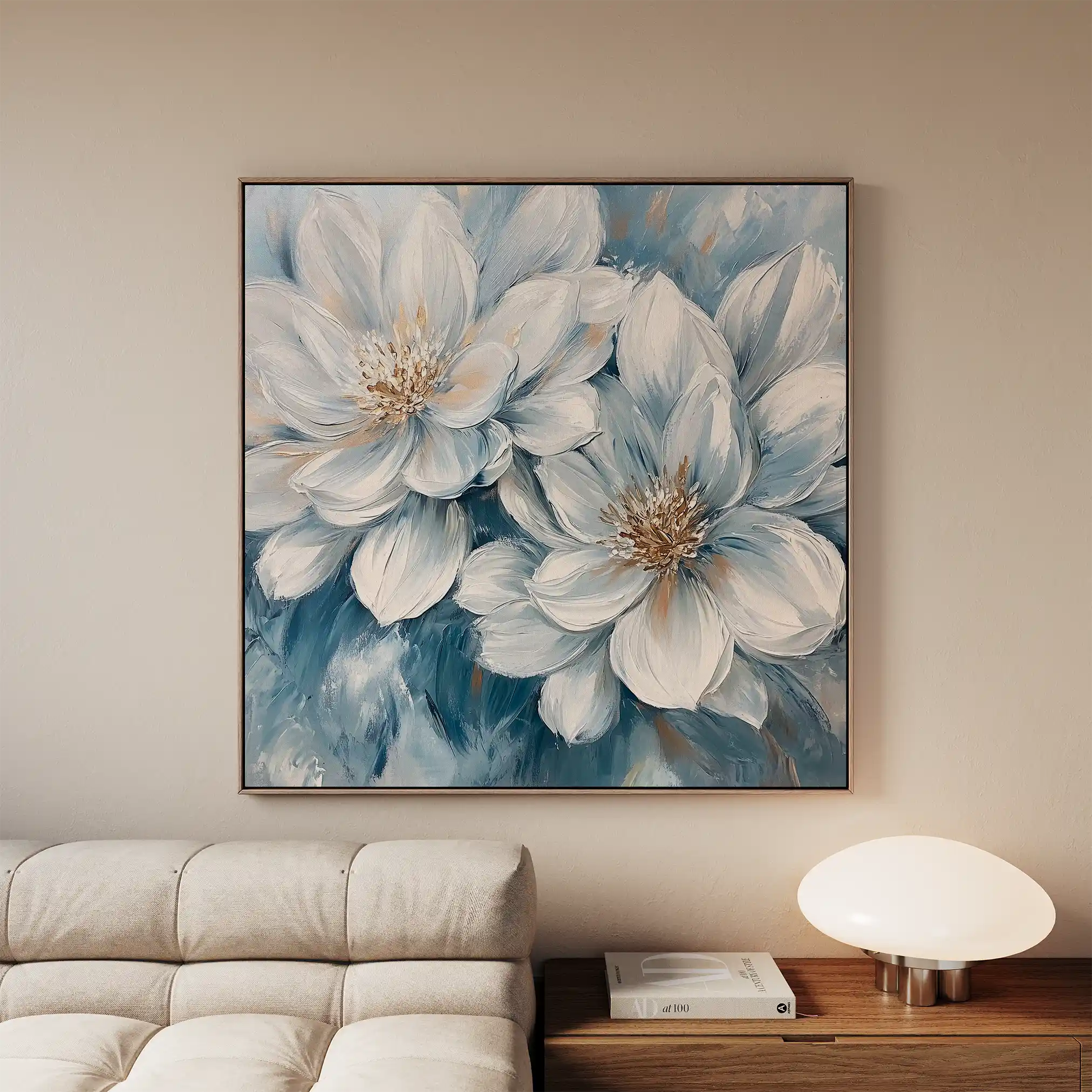 Floral 1349 Canvas Art 60 x 60 cm / Black