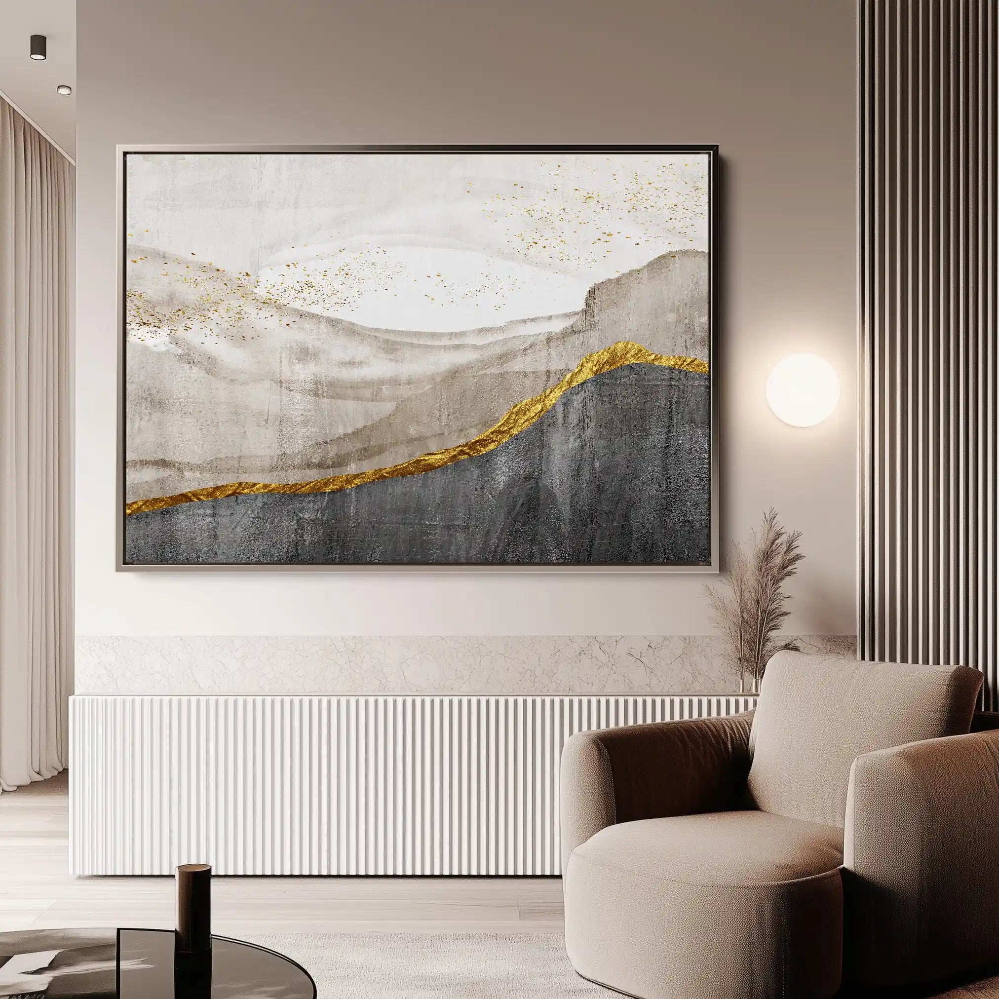 Abstract 135 Canvas Art 60 x 40 cm / Black