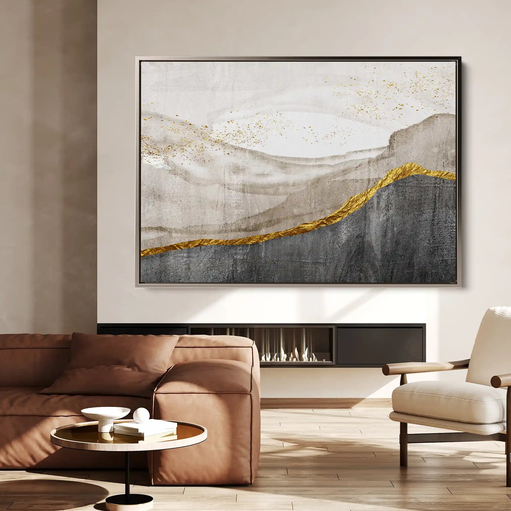 Abstract 135 Canvas Art 60 x 40 cm / Black