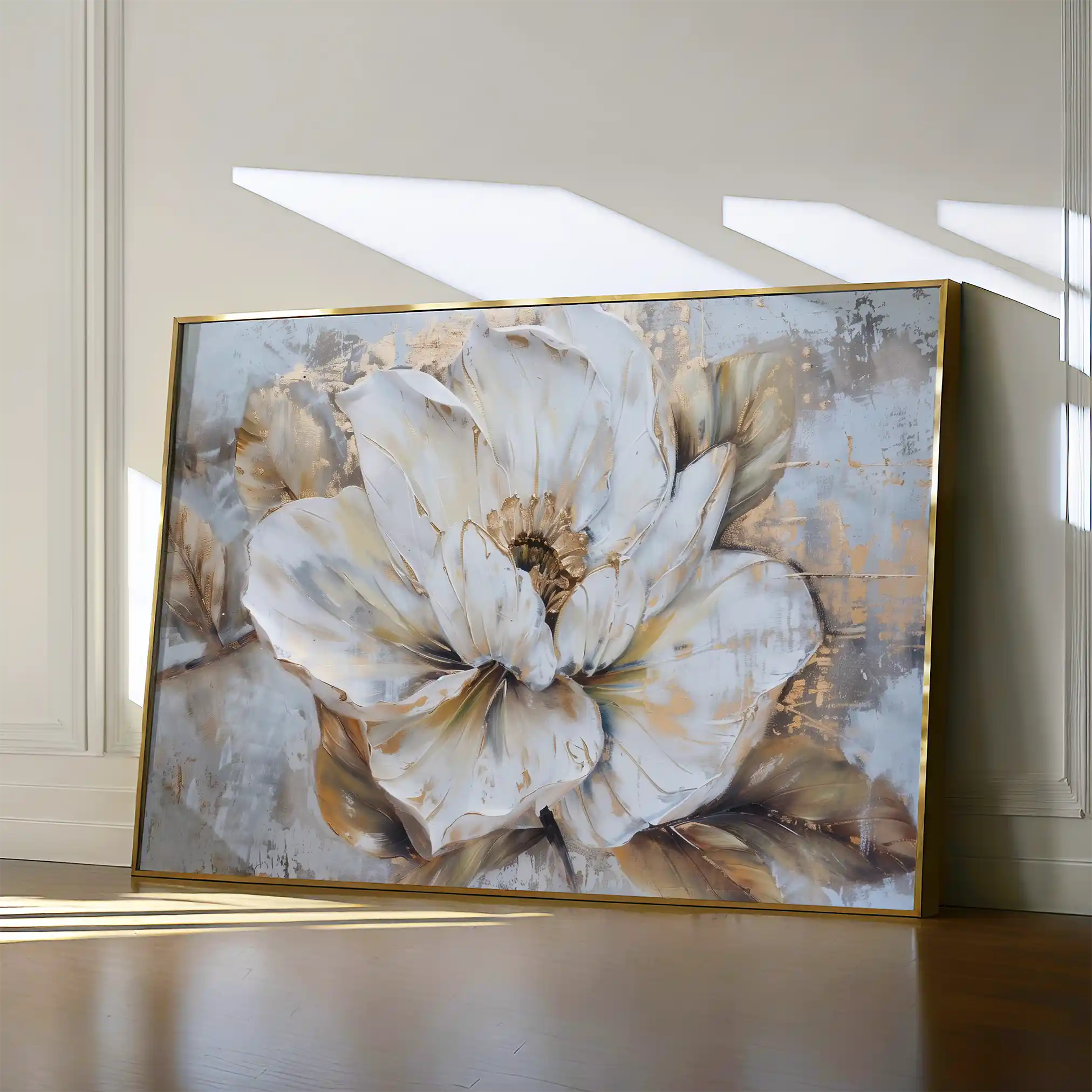 Floral 135 Canvas Art 18" x 24" / 45 x 60 cm / Black