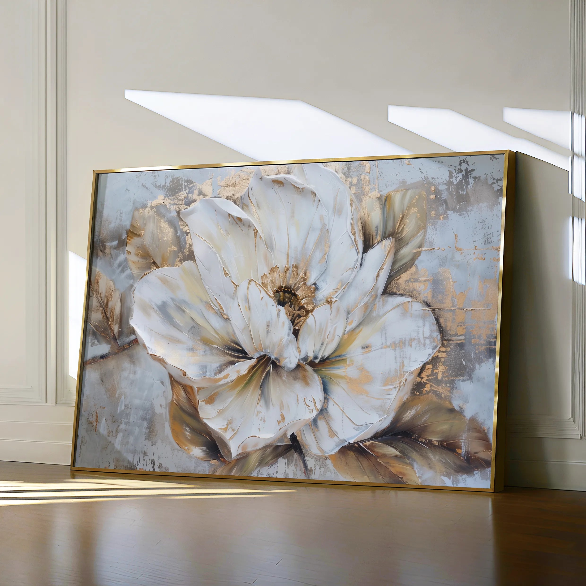 Floral 135 Canvas Art 18" x 24" / 45 x 60 cm / Black