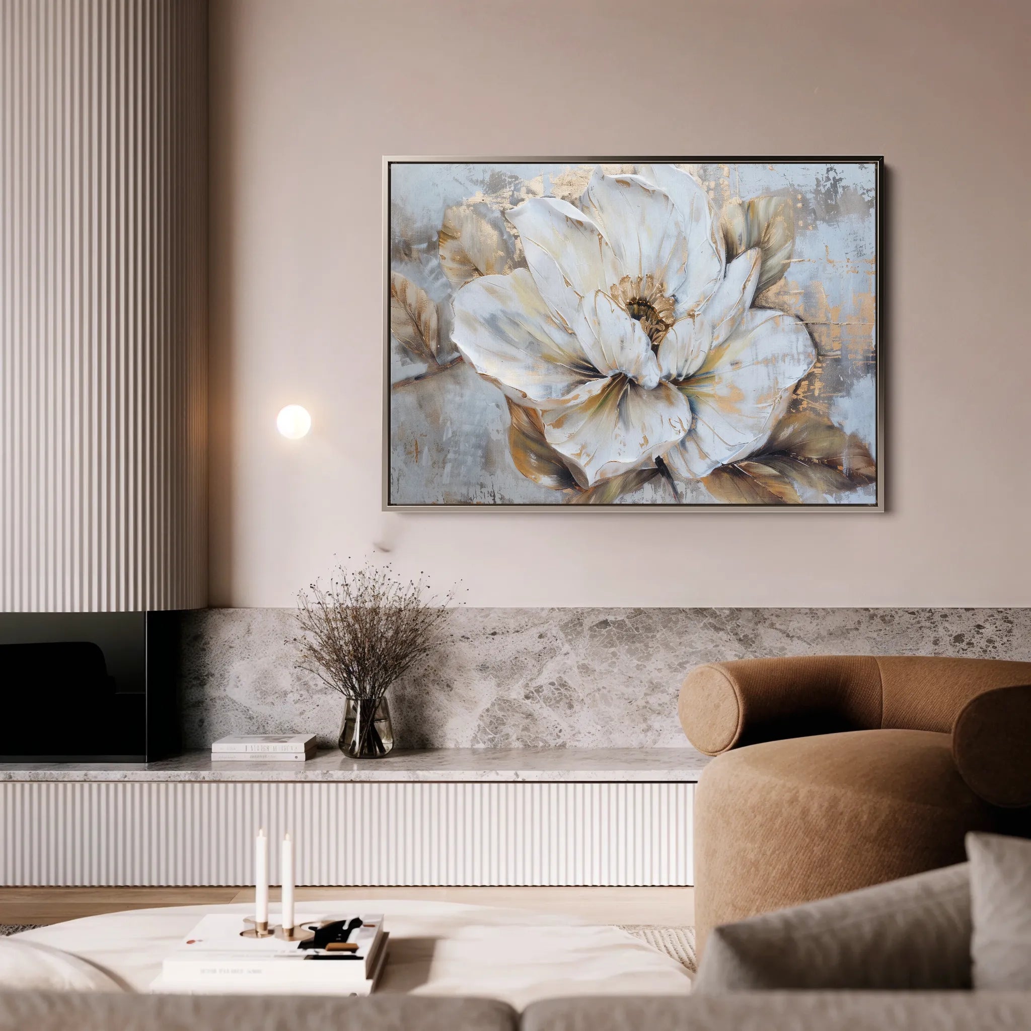 Floral 135 Canvas Art 18" x 24" / 45 x 60 cm / Black
