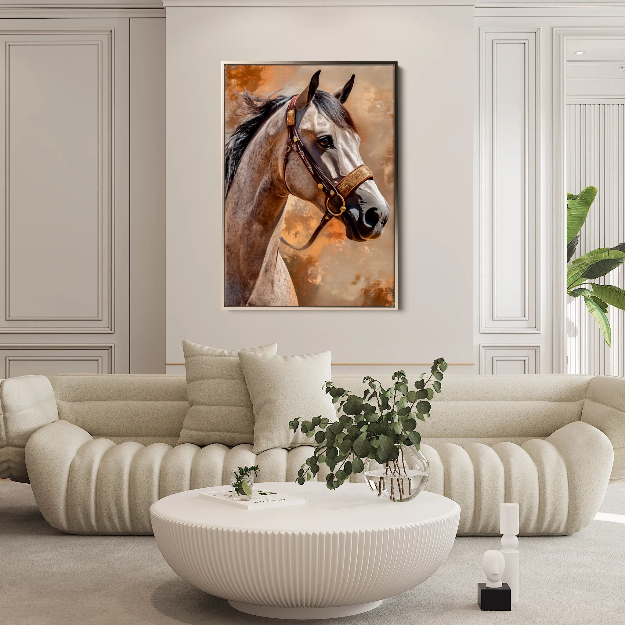 Horses 135 Canvas Art 18" x 24" / 45 x 60 cm / Black