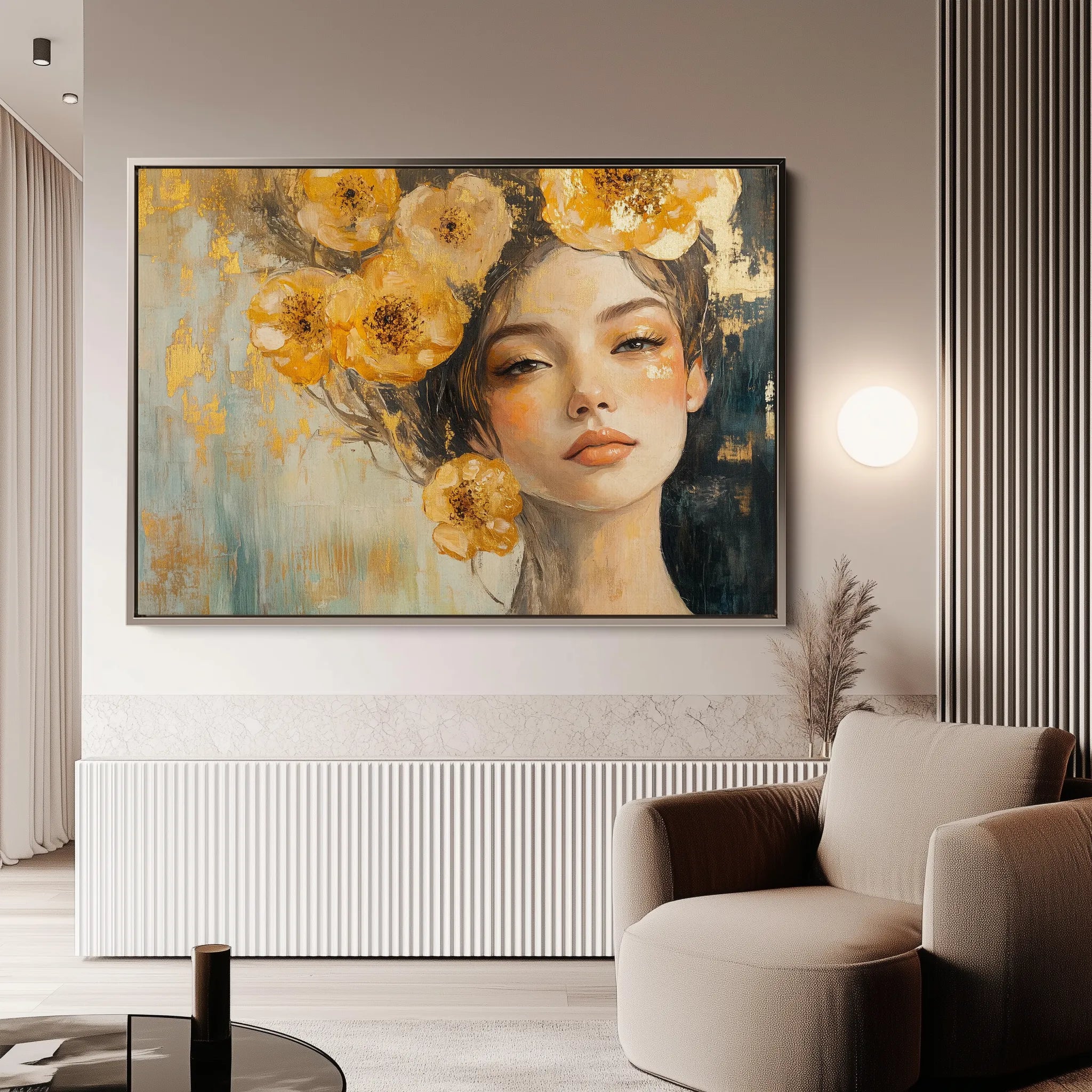Portrait 135 Canvas Art 18" x 24" / 45 x 60 cm / Black